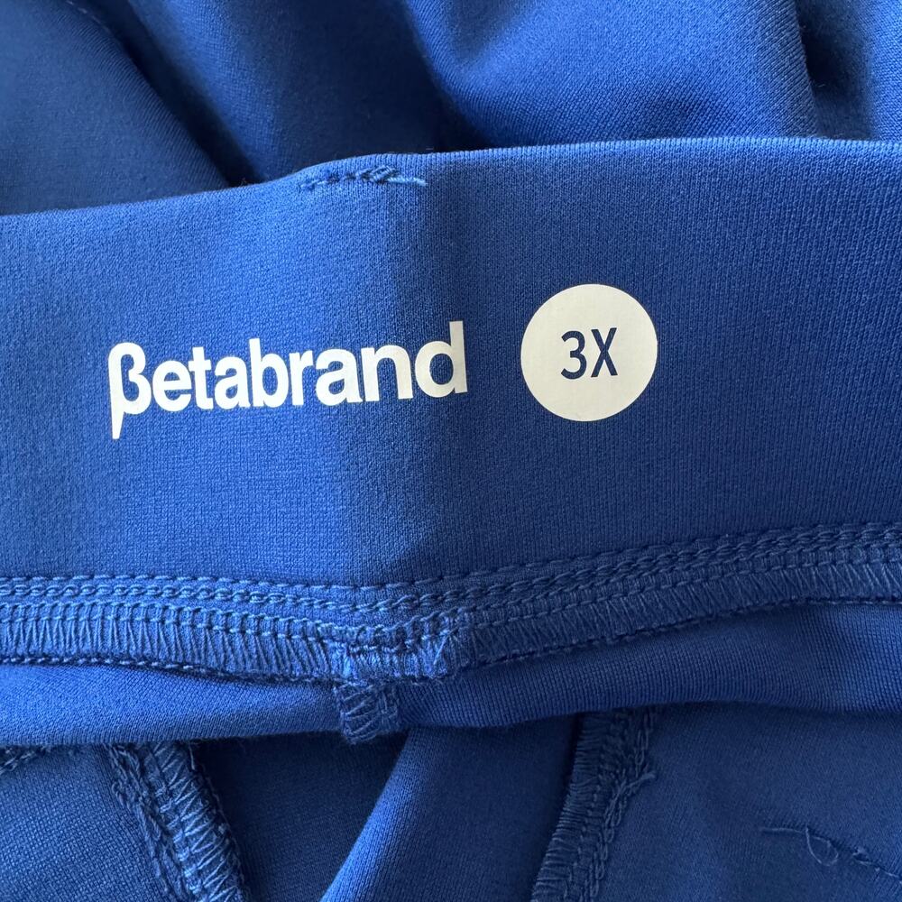 Betabrand 3X-Large Cropped Cosmo Dress Pants Pull-On Stretch Cuffed Pockets Blue - Picture 7 of 8